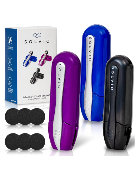 Set de 3 Limpiadores de Gafas Solvio con 6 Almohadillas