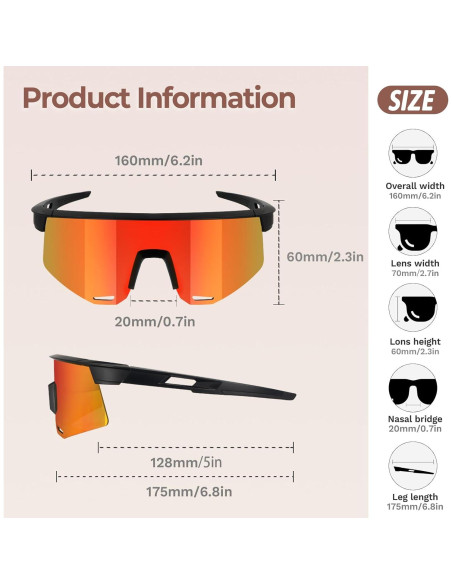 Gafas de sol deportivas dKargo UV400 polarizadas unisex