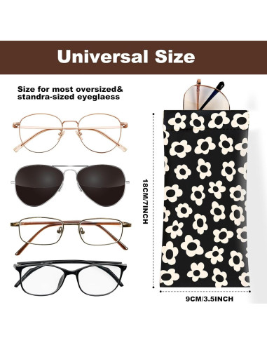 2 Estuches de Gafas de Sol PU con Paño de Limpieza - YJ