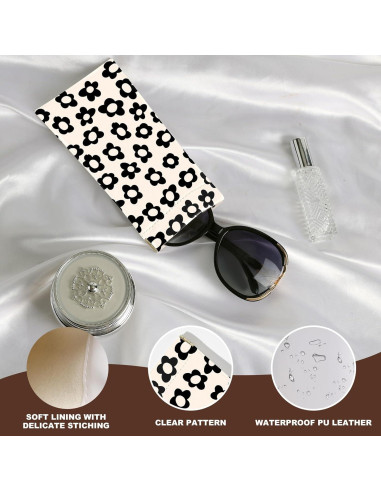 2 Estuches de Gafas de Sol PU con Paño de Limpieza - YJ