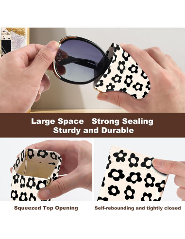 2 Estuches de Gafas de Sol PU con Paño de Limpieza - YJ