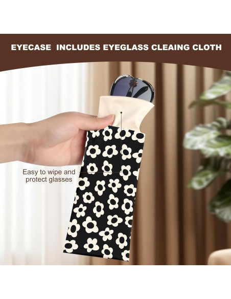 2 Estuches de Gafas de Sol PU con Paño de Limpieza - YJ