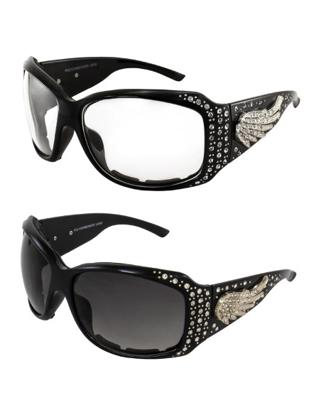 Gafas de sol para motocicleta Global Vision Angel Plus - 2 pares Gafas de sol para motocicleta Global Vision Angel Plus - 2 pares