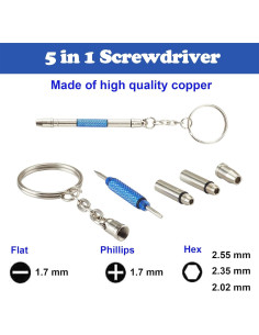 Kit de Reparación de Gafas Omnful 5 en 1 con Destornilladores 2