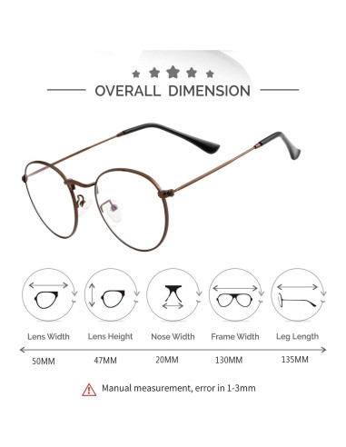 Gafas Redondas KURSAN Anti Luz Azul Transparentes Unisex