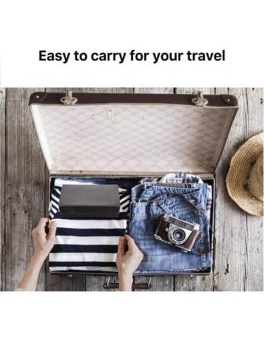 Estuche de Gafas de Sol de Cuero Genuino Café 3 Ranuras