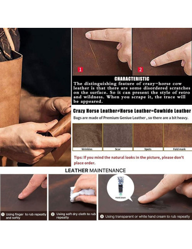 Estuche de Gafas de Sol de Cuero Genuino Café 3 Ranuras