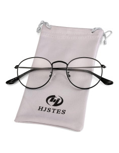Gafas Redondas Retro HJSTES con Lentes Claros para Unisex