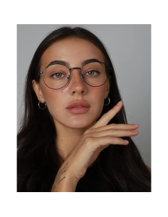 Gafas Redondas Retro HJSTES con Lentes Claros para Unisex 2
