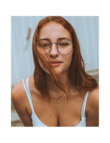 Gafas Redondas Retro HJSTES con Lentes Claros para Unisex