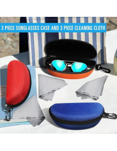 3 Fundas de Gafas de Sol Portátiles con Paño de Limpieza 2