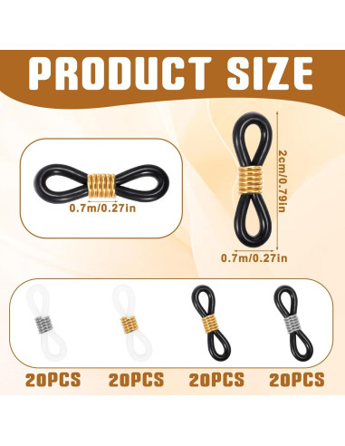 80 Conectores de Goma Ajustables para Gafas BOHUIZ - Antideslizantes