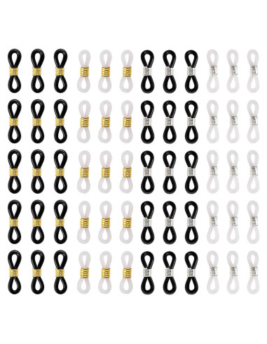 100 Piezas Conectores de Silicona para Gafas Ajustables