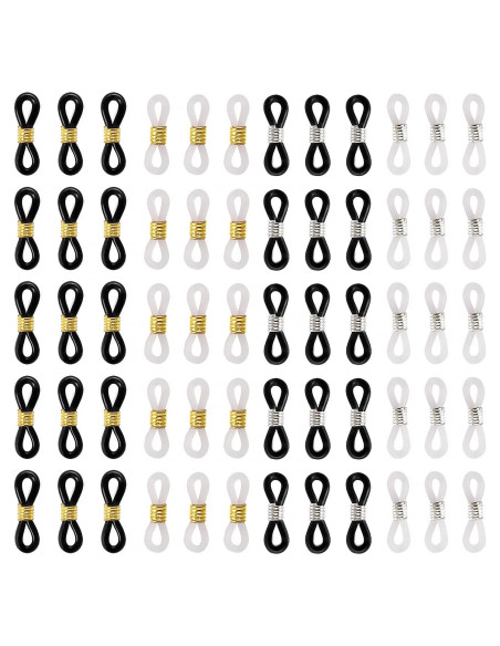 100 Piezas Conectores de Silicona para Gafas Ajustables