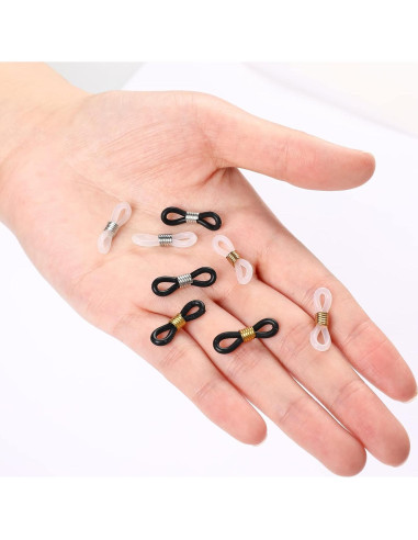 100 Piezas Conectores de Silicona para Gafas Ajustables