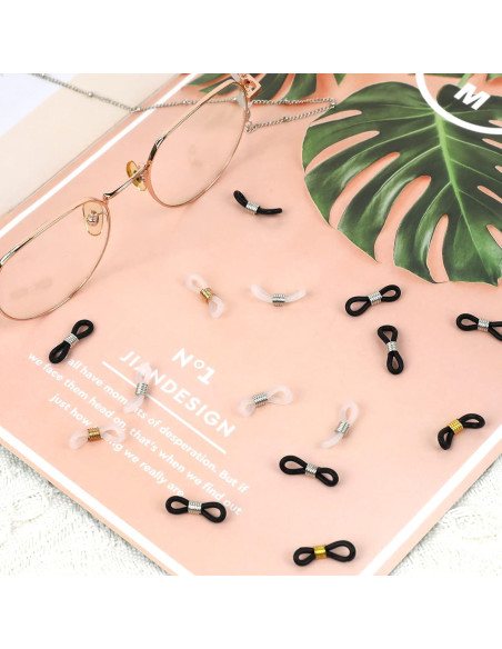 100 Piezas Conectores de Silicona para Gafas Ajustables