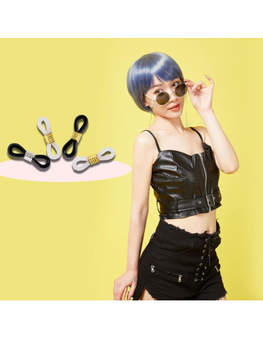 100 Piezas Conectores de Silicona para Gafas Ajustables