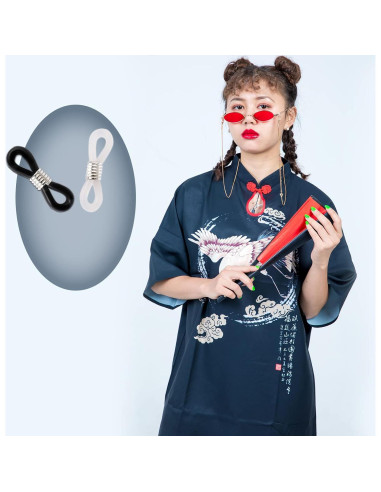 100 Piezas Conectores de Silicona para Gafas Ajustables