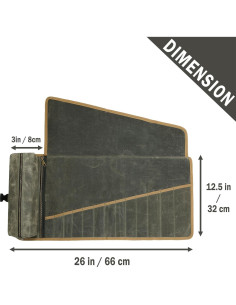 Roll de Herramientas de Lona Encerada 16oz Kaaltisy Verde Militar 2