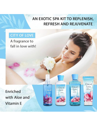 Kit de Baño y Cuerpo Vital Luxury 4 Piezas 88 ml - Ciudad del Amor