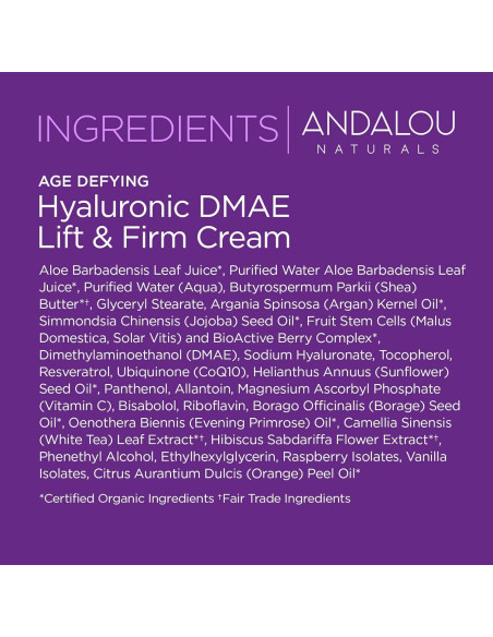 Crema Hidratante Facial Andalou Naturals 48 g Antienvejecimiento