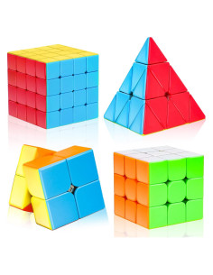 Juego de Cubos Rápidos AuntyFey 4 Piezas 2x2 3x3 4x4 Piramidal