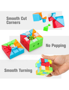 Juego de Cubos Rápidos AuntyFey 4 Piezas 2x2 3x3 4x4 Piramidal 2