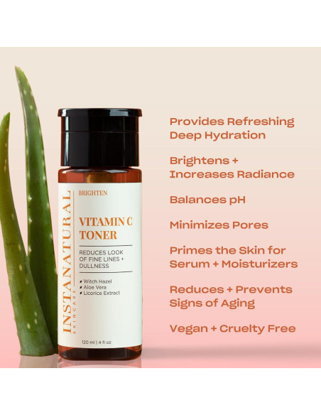 Tónico Facial Vitamina C InstaNatural 118ml Aclara y Equilibra