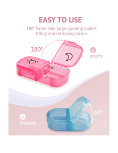 Organizador Semanal de Pastillas FEATY Transparente 7 Días AM PM 2