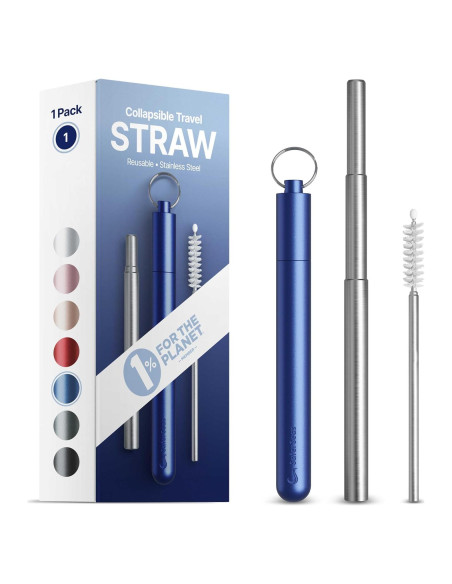 Popote de viaje reutilizable SaferSeas 22.86 cm acero inoxidable