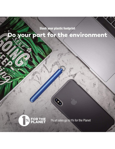 Popote de viaje reutilizable SaferSeas 22.86 cm acero inoxidable