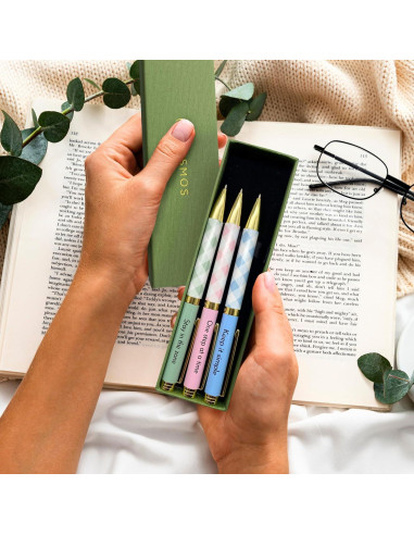 Set de 3 Bolígrafos Pastel MESMOS Enfoque Motivacionales