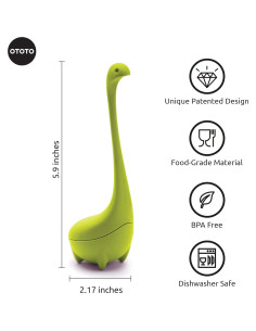 Infusor de Té OTOTO Baby Nessie Verde - Silicona, 13.2 cm 2