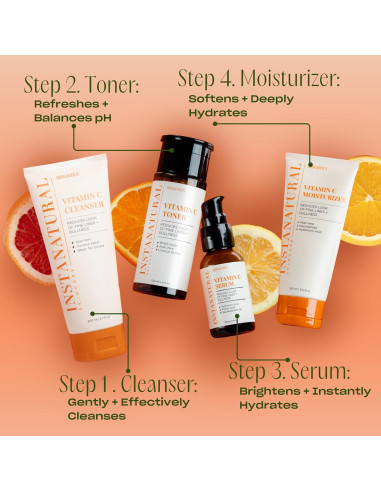 Tónico Facial Vitamina C InstaNatural 118ml Aclara y Equilibra