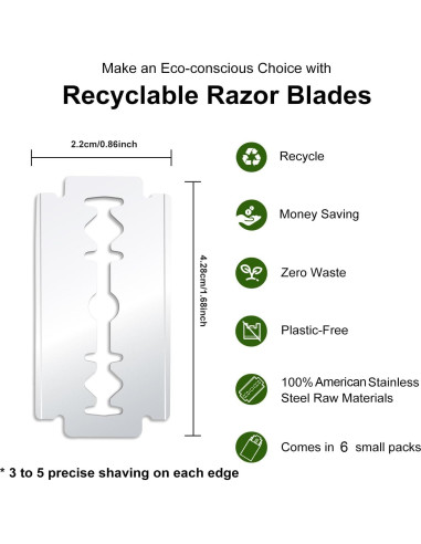 Cuchillas de Afeitar de Seguridad BULIMICA 30 Unidades Acero Inoxidable