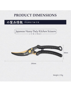 Tijeras de Cocina MITSUMOTO SAKARI para Aves de Corral 24.4cm 2