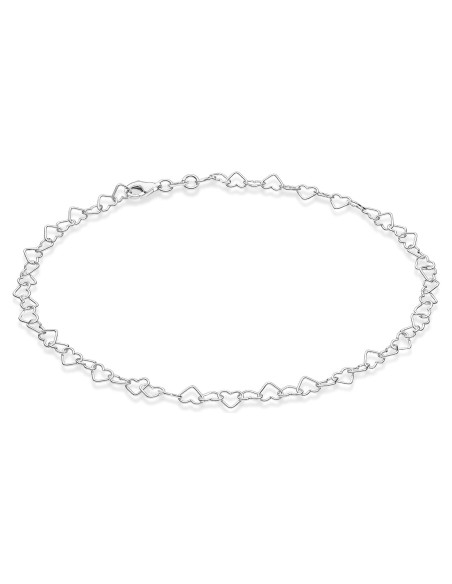 Tobillera de Plata de Ley 925 Miabella Corazón 22.86 cm