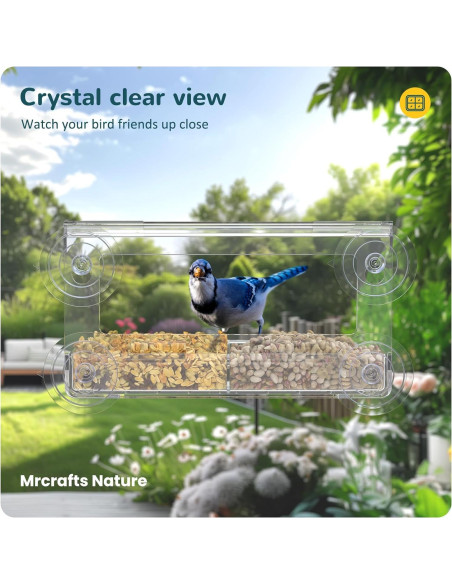 Comedero para Aves de Ventana MrCrafts Nature Rectángulo 0.23 kg