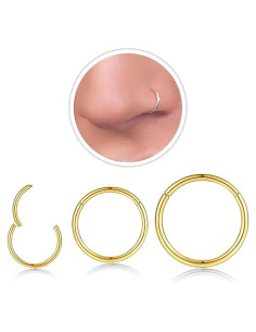 Aros Nasales Hipoalergénicos 316L Oro 3Pcs 6-10mm GingYing