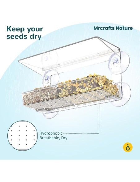 Comedero para Aves de Ventana MrCrafts Nature Rectángulo 0.23 kg
