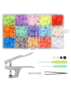 Kit de Botones a Presión Kamtop 120 Piezas 15 Colores para Costura