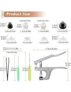 Kit de Botones a Presión Kamtop 120 Piezas 15 Colores para Costura 2