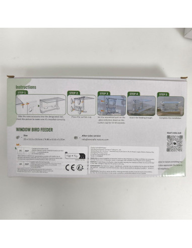 Comedero para Aves de Ventana MrCrafts Nature Rectángulo 0.23 kg