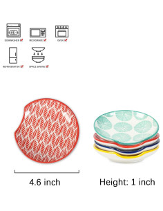 Soporte de Cuchara de Cerámica Selamica - Juego de 4 Colores 2