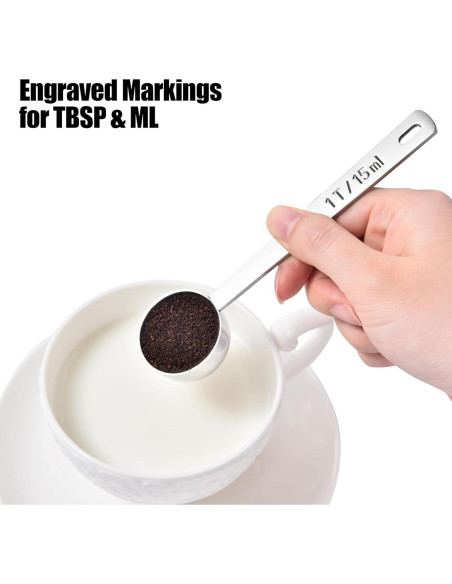 Cuchara Medidora de Acero Inoxidable Doosu 15ml 14.5cm