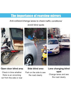 Espejo de Punto Ciego Convexo GLSOWEE 6.2 cm Ajustable 360 2