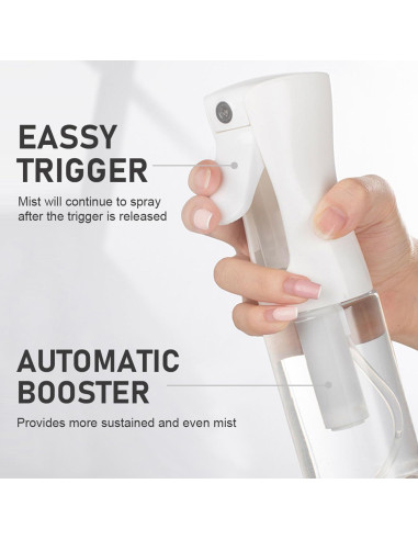 Botella de Spray Continua ELEMSY 200 ml - 2 Piezas, Nebulización Ultra Fina