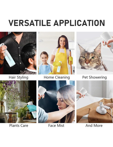 Botella de Spray Continua ELEMSY 200 ml - 2 Piezas, Nebulización Ultra Fina