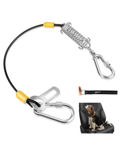 Cinturón de Seguridad para Perros HYLIYAKI 5 en 1 Negro 40 CM