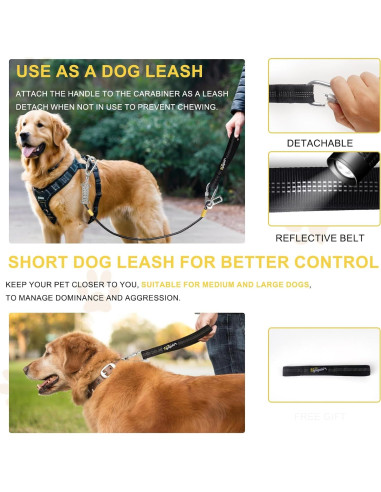 Cinturón de Seguridad para Perros HYLIYAKI 5 en 1 Negro 40 CM